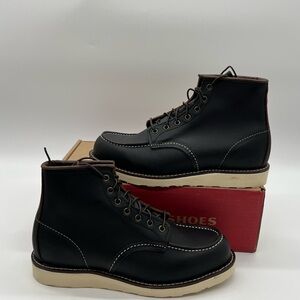 Red Wing 8849 Heritage Men's Sz 9.5D Black Prairie Leather Classic Moc 6" Boots